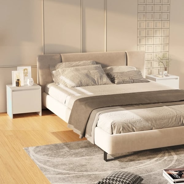 vidaXL Sängbord 2 st vit 45x34x44,5 cm konstruerat trä Vit