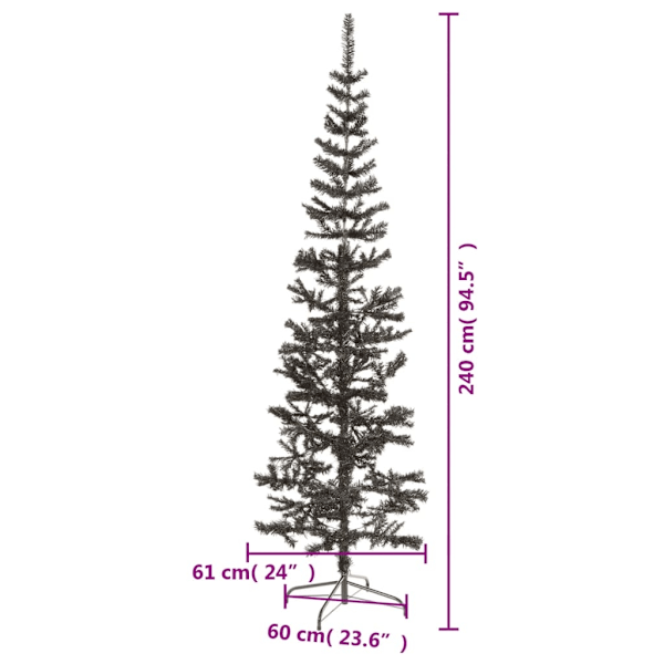 vidaXL Julgran smal svart 240 cm Svart