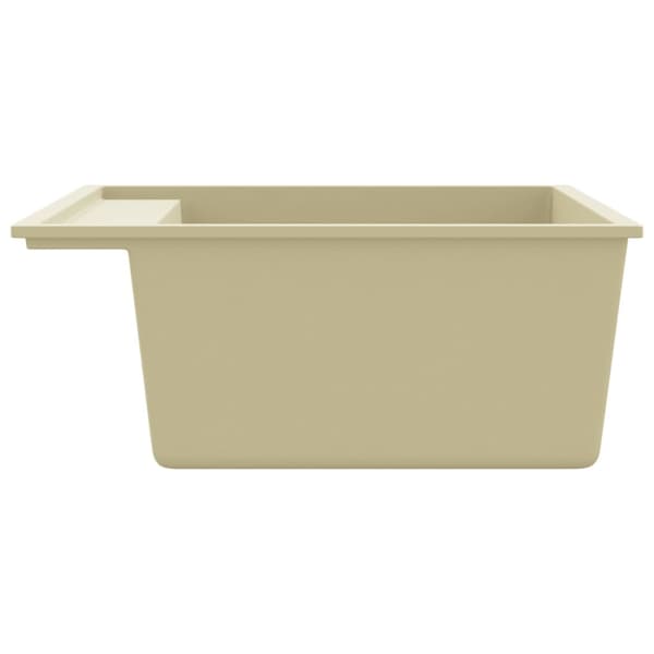 vidaXL Diskho med bräddavlopp beige granit Beige