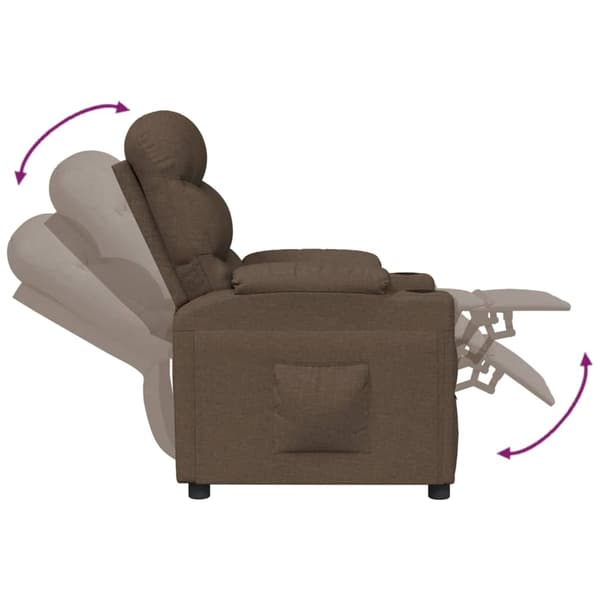 vidaXL Reclinerfåtölj brun tyg Brun