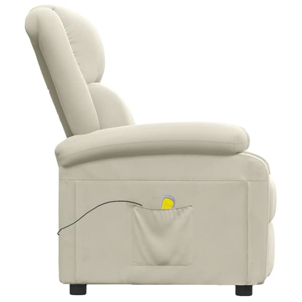 vidaXL Massagefåtölj gräddvit sammet Kräm
