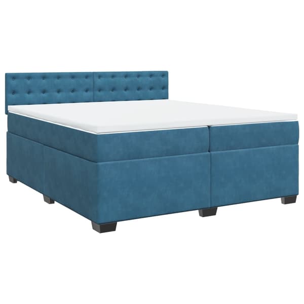 vidaXL Ramsäng med madrass blå 200x200 cm sammet Blå