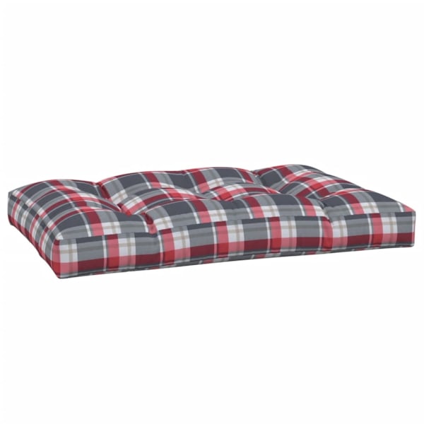 vidaXL Palldyna rödrutig 120x80x12 cm tyg multifärg