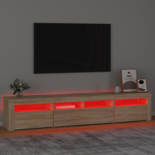 vidaXL Tv-bänk med LED-belysning sonoma ek 210x35x40 cm Brun