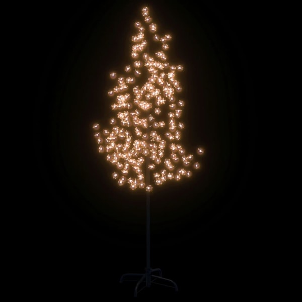 vidaXL Körsbärsträd med LED varmvit 220 lysdioder 220 cm Vit