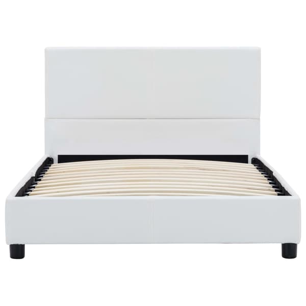 vidaXL Sängram vit konstläder 100x200 cm Vit