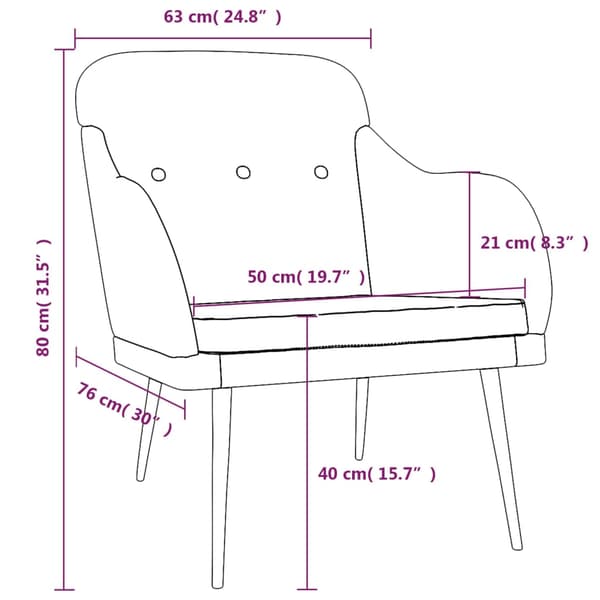 vidaXL Fåtölj blå 63x76x80 cm tyg Blå
