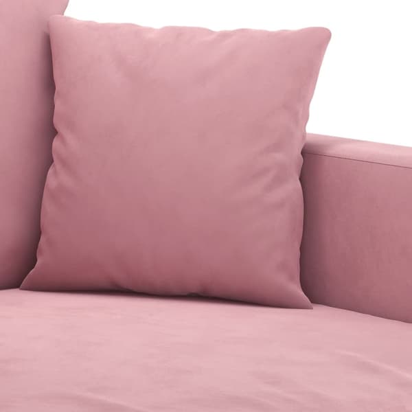 vidaXL Soffgrupp med dynor 3 delar rosa sammet Rosa