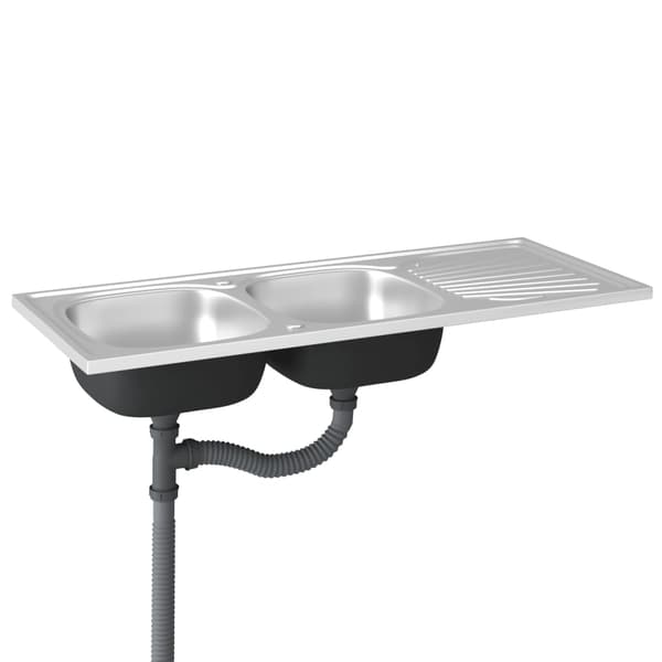 vidaXL Dubbla diskhoar silver 1200x500x155 mm rostfritt stål Silver