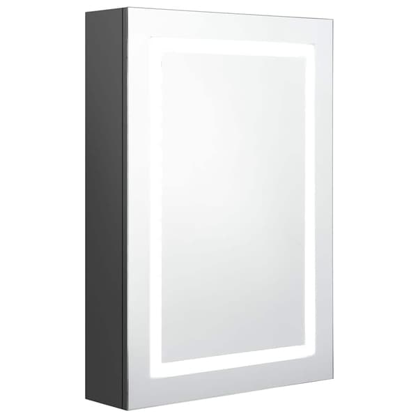 vidaXL Spegelskåp med LED grå 50x13x70 cm grå