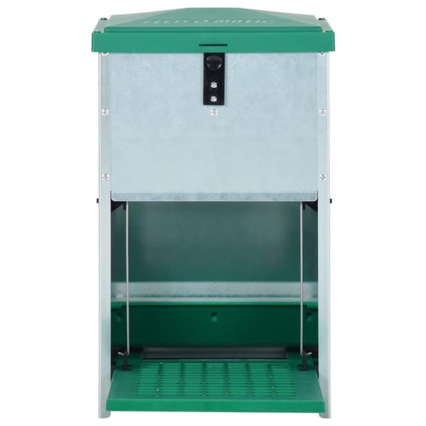 vidaXL Foderautomat för fjäderfä med pedal 8 kg Grön