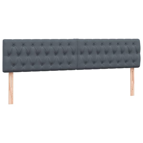 vidaXL Ramsäng med madrass mörkgrå 180x210 cm sammet Grå