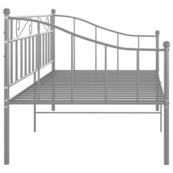 vidaXL Sängram bäddsoffa grå metall 90x200 cm grå