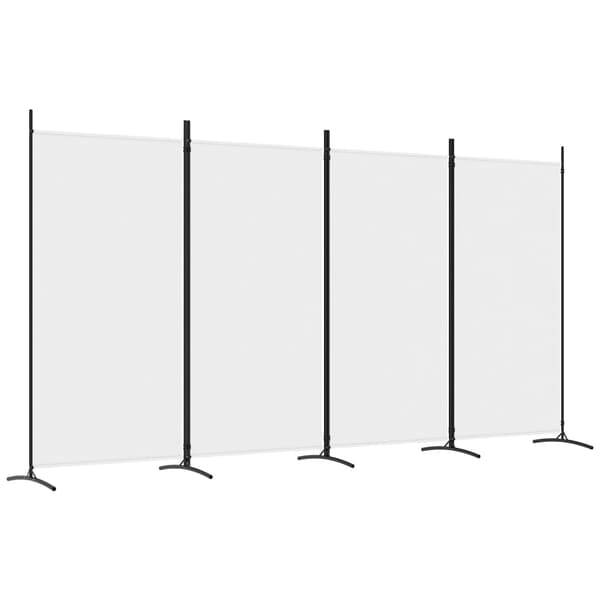 vidaXL Rumsavdelare 4 paneler vit 346x180 cm tyg Vit