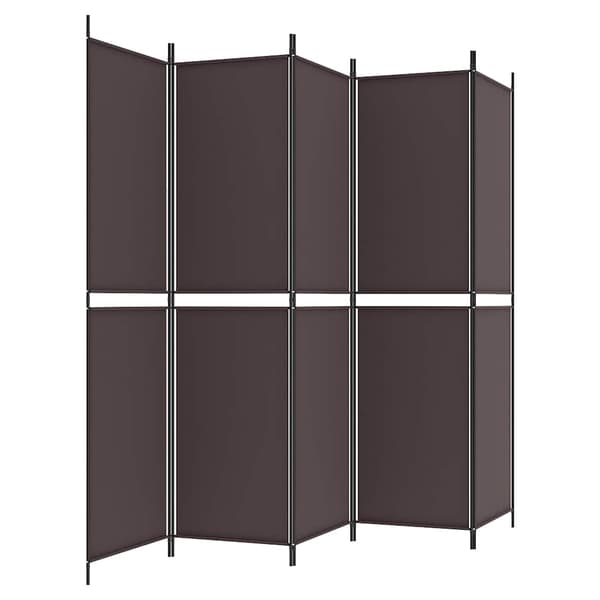 vidaXL Rumsavdelare 5 paneler brun 250x200 cm tyg Brun