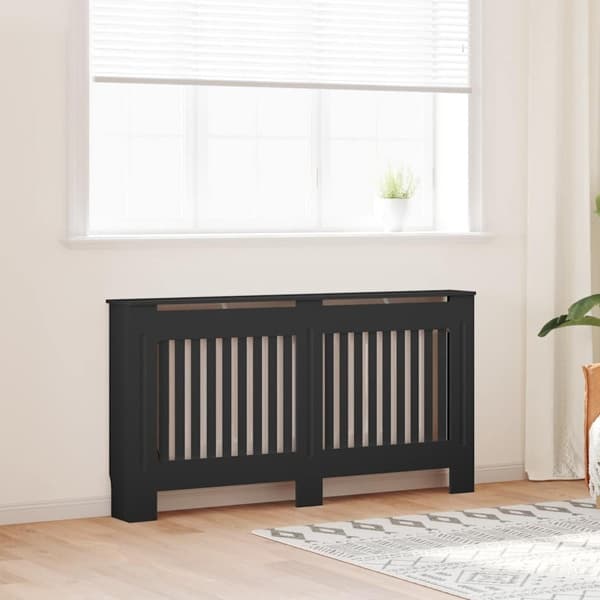 vidaXL Elementskydd svart 152x19x81,5 cm MDF Svart