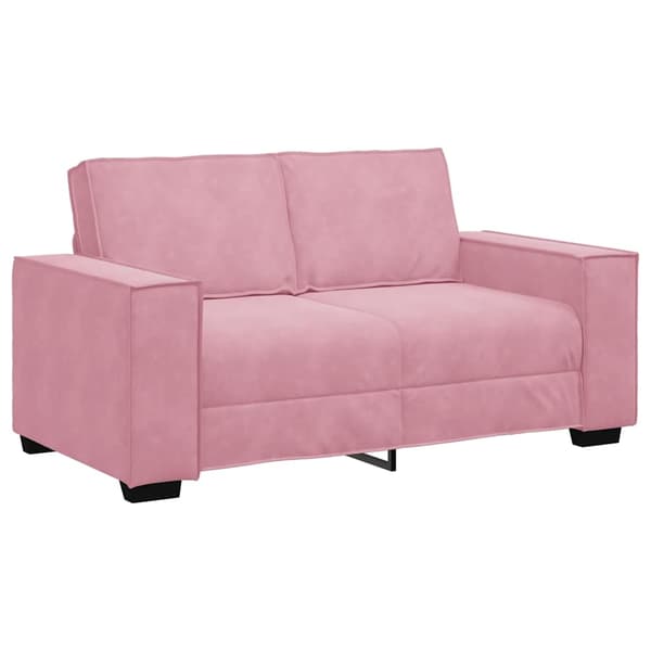 vidaXL Soffgrupp med dynor 3 delar rosa sammet Rosa