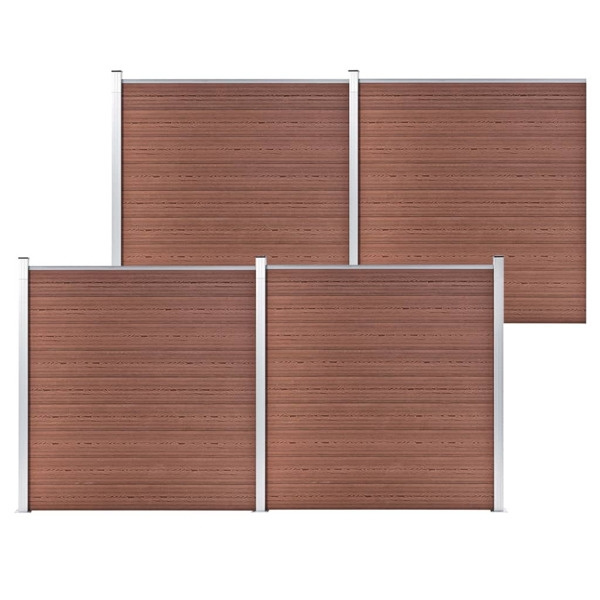vidaXL Staketpanel WPC 699x186 cm brun Brun
