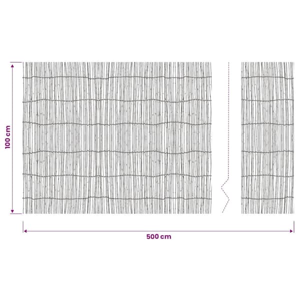 vidaXL Trädgårdsstaket Vide 100 x 500 cm Brun