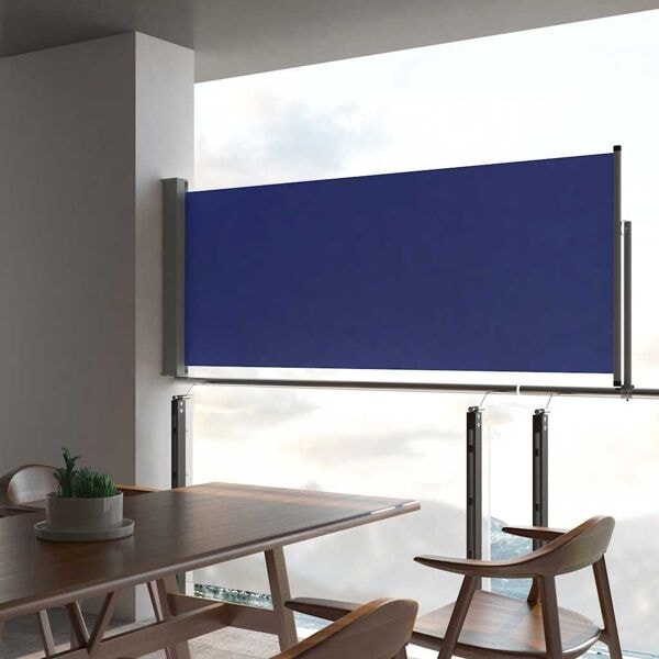 vidaXL Infällbar sidomarkis 100x300 cm blå Blå
