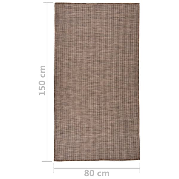 vidaXL Utomhusmatta plattvävd 80x150 cm brun Brun