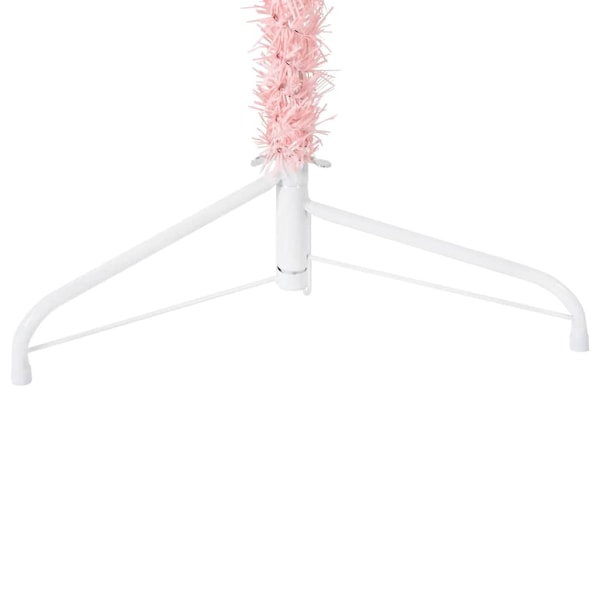 vidaXL Smal halv plastgran med stativ rosa 210 cm Rosa