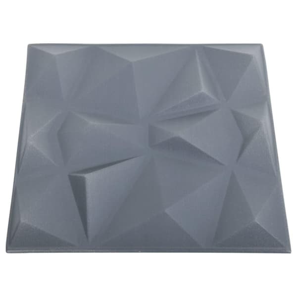 vidaXL 3D-väggpaneler 12 st 50x50 cm diamant grå 3 m² grå