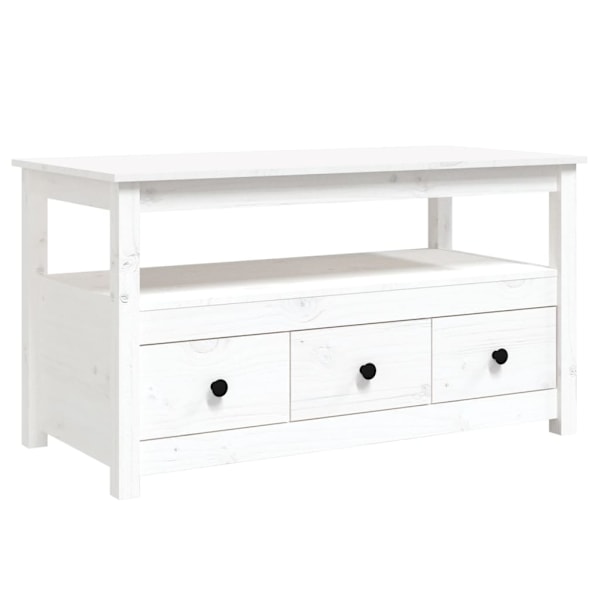 vidaXL Soffbord vit 102x49x55 cm massiv furu Vit