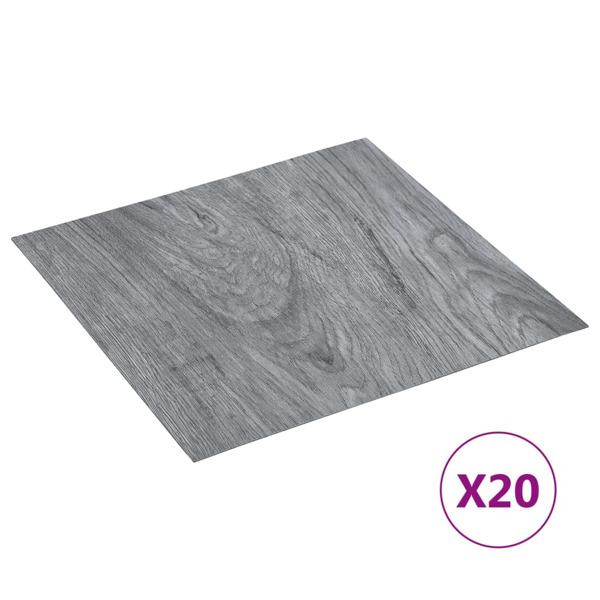 vidaXL Självhäftande golvplankor 20 st PVC 1,86 m² ljusgrå grå