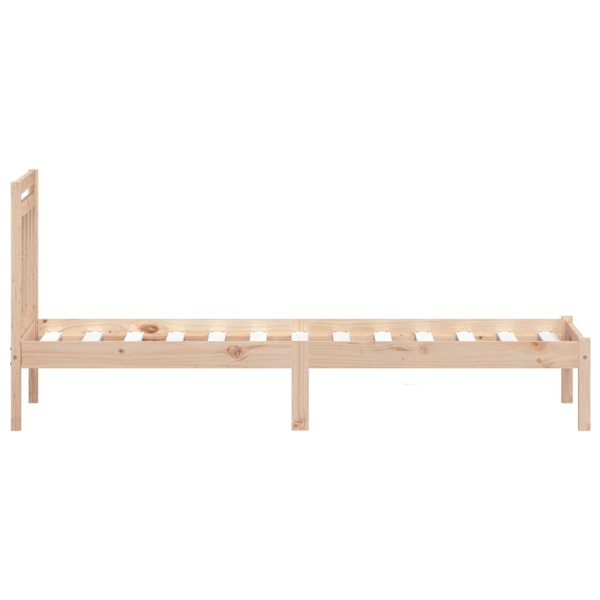 vidaXL Sängram massivt trä 75x190 cm Brun