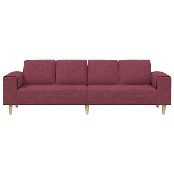 vidaXL Vardagsrumsoffa Vinröd 250 x 77 x 76 cm Polyester Röd