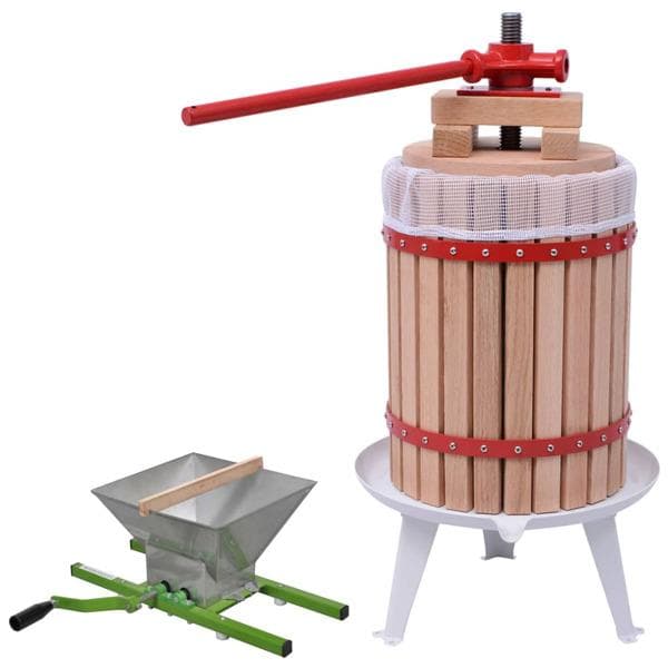 vidaXL Frukt- och vinpress set 2 delar