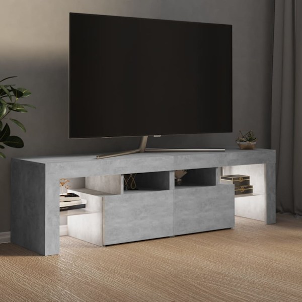 vidaXL Tv-bänk med LED-belysning betonggrå 140x36,5x40 cm grå