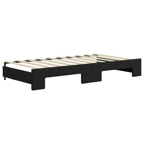 vidaXL Dagbädd utdragbar med madrasser svart 90x190 cm sammet Svart
