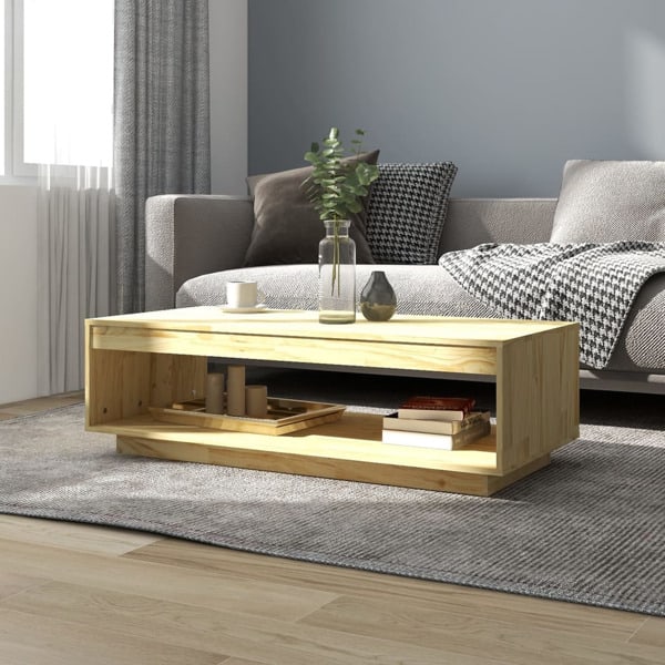 vidaXL Soffbord 110x50x33,5 cm massiv furu Brun