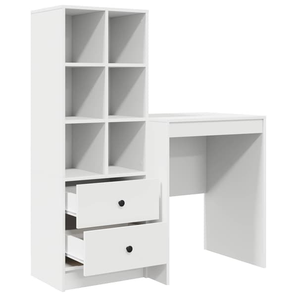 vidaXL Skrivbord Vit 145,5 x 40 x 127 cm 2 st Vit