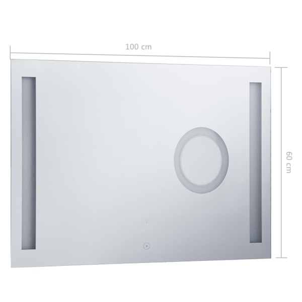 vidaXL Badrumsspegel LED med touch-sensor 100x60 cm Silver