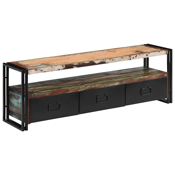 vidaXL TV-bänk massivt återvunnet trä 120x30x40 cm multifärg