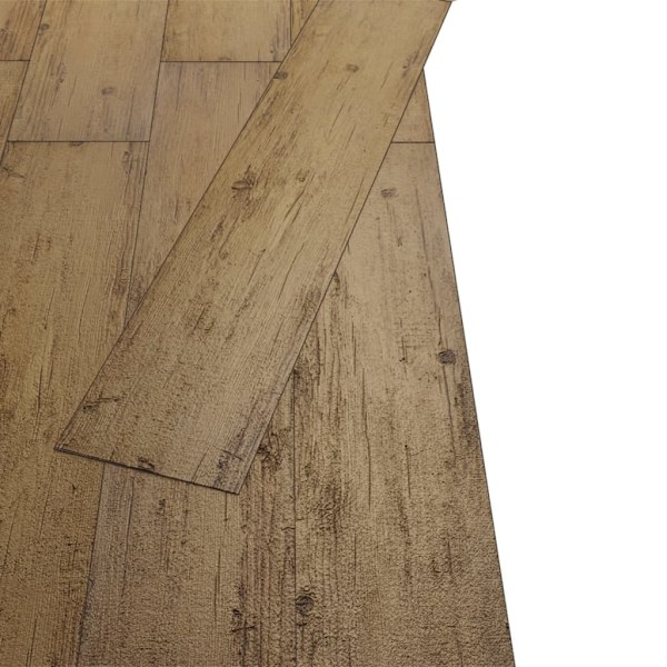 vidaXL Ej självhäftande PVC-golvplankor 5,26 m² 2 mm valnötsbrun Brun