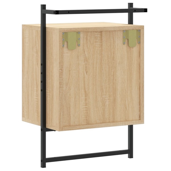 vidaXL Sängbord väggmonterat sonoma-ek 40x30x61 cm konstruerat trä Brun