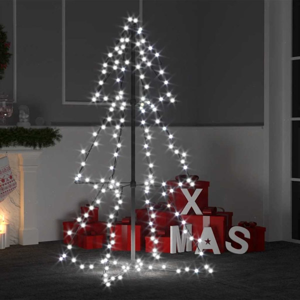 vidaXL Ljuskon för julgran 160 LED inne/ute 78x120 cm Vit