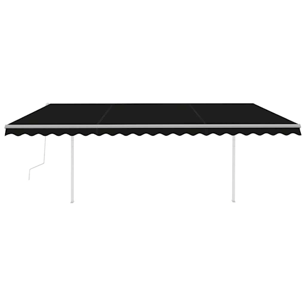 vidaXL Automatisk markis med vindsensor & LED 5x3 m antracit Antracit
