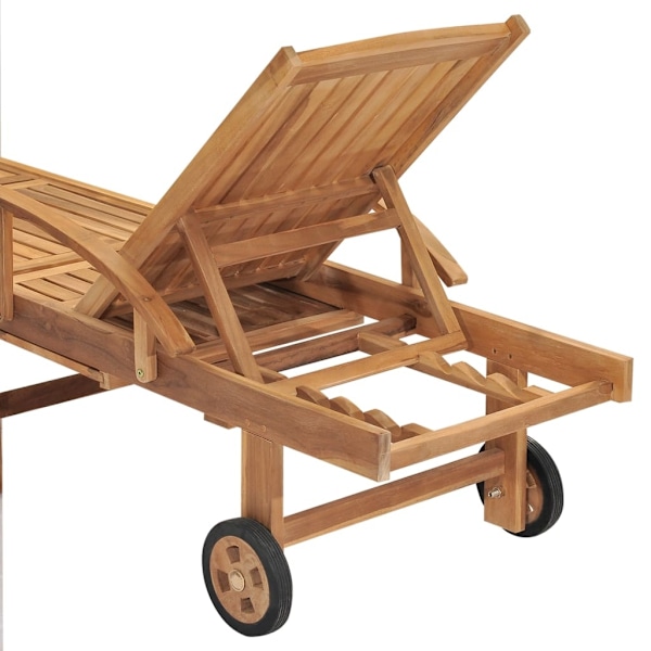 vidaXL Solsäng massiv teak Brun