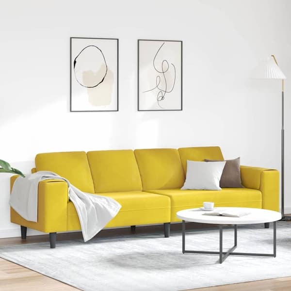 vidaXL Vardagsrumsoffa Gul 250 x 77 x 76 cm Gul
