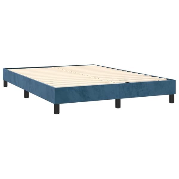 vidaXL Ramsäng med madrass mörkblå 140x200 cm sammet Blå