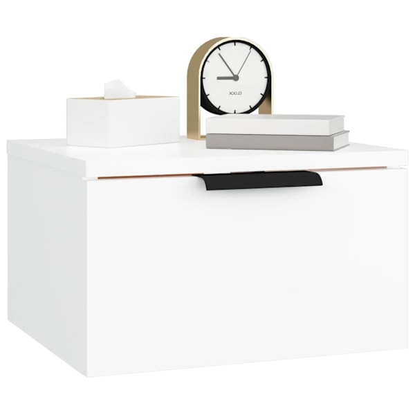 vidaXL Väggmonterat sängbord vit 34x30x20 cm Vit