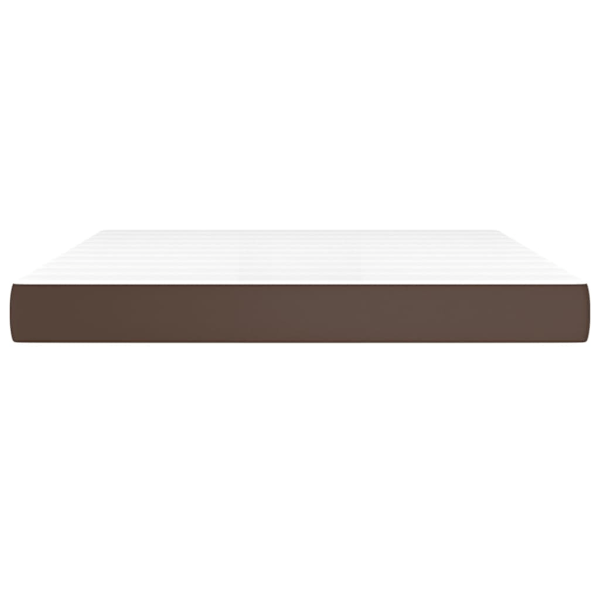 vidaXL Pocketresårmadrass brun 160x200x20 cm konstläder Brun