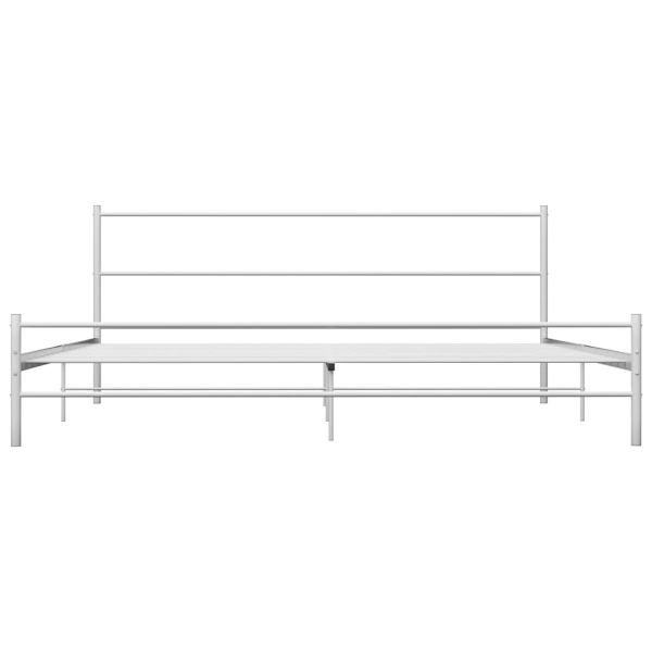 vidaXL Sängram utan madrass med huvudgavel vit 160x200 cm metall Vit