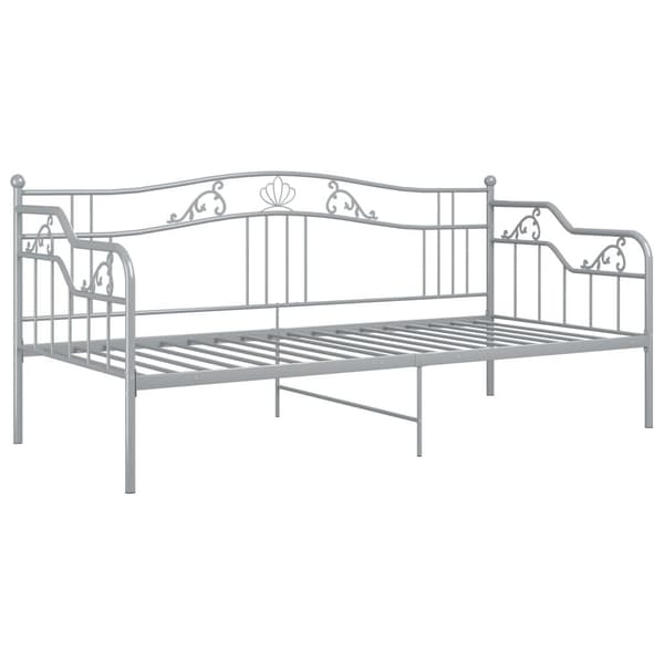 vidaXL Sängram bäddsoffa grå metall 90x200 cm grå