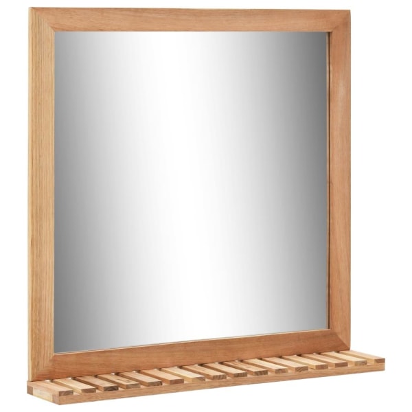vidaXL Tvättställsskåp med spegel massivt valnötsträ Brun